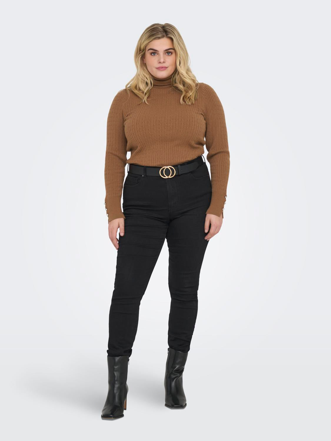 Carlorelai Ls Cable Rollneck Knt Cur Curve Truien