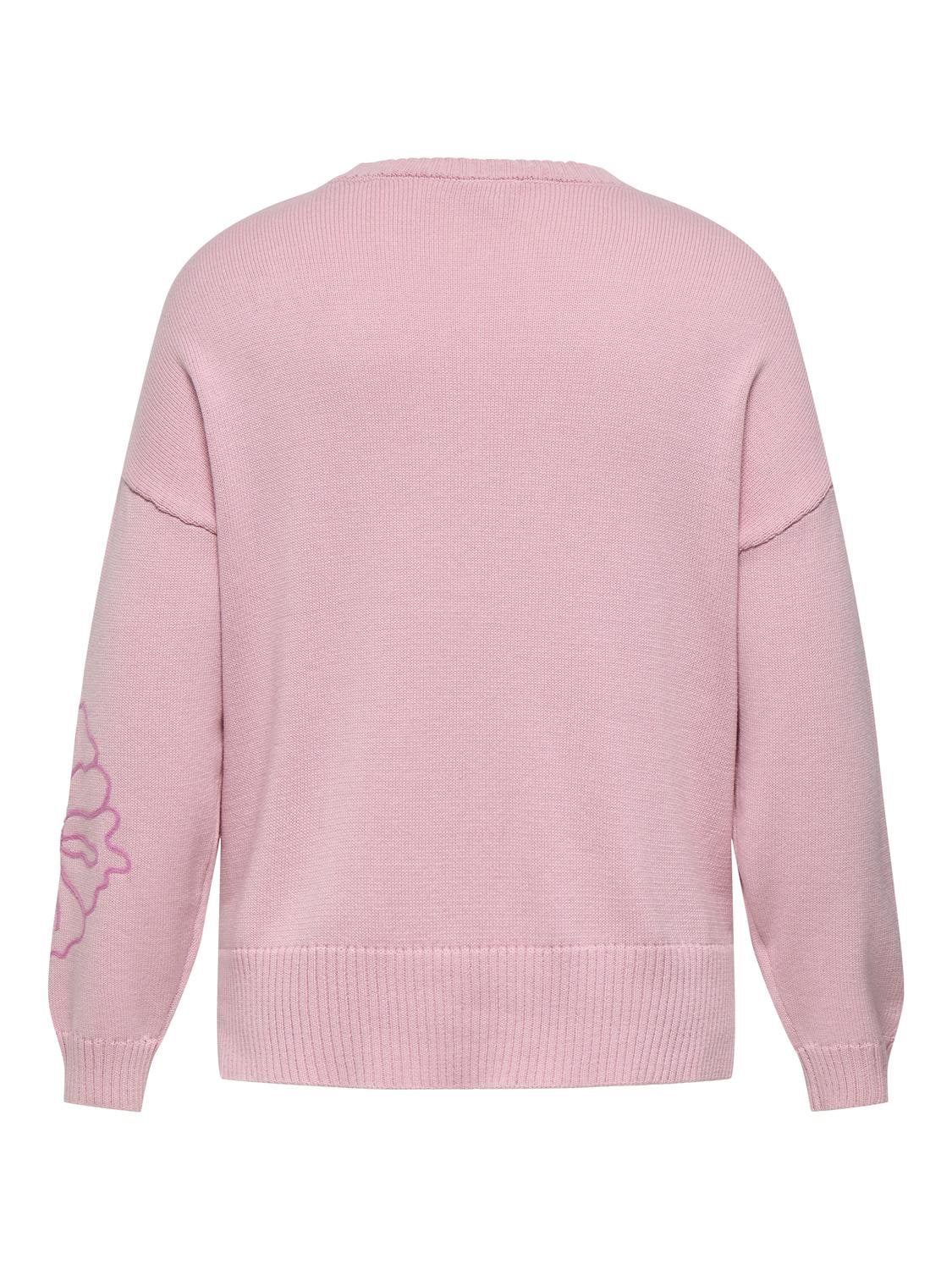 CARPETRA LS FLOWER EMB O-NECK CUR
