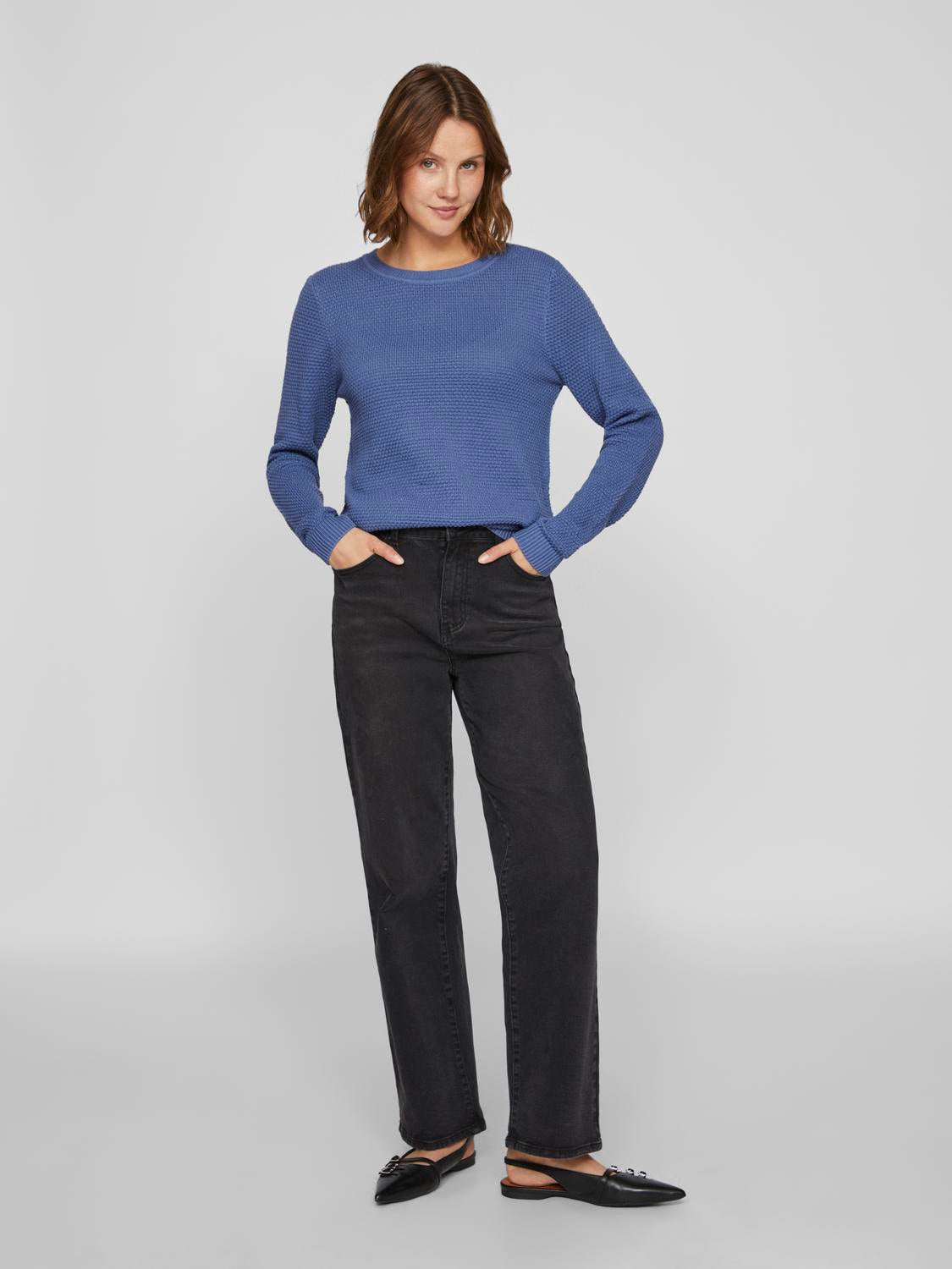 VIDALO O-NECK L/S KNIT TOP- NOOS Truien