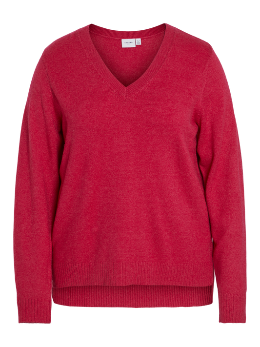 VIRIL V-NECK L/S KNIT TOP/CUR - NOOS