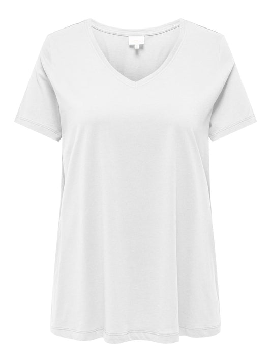 Carbonnie Life S/S V A-Shape Tee Noos Cur Curve Tops