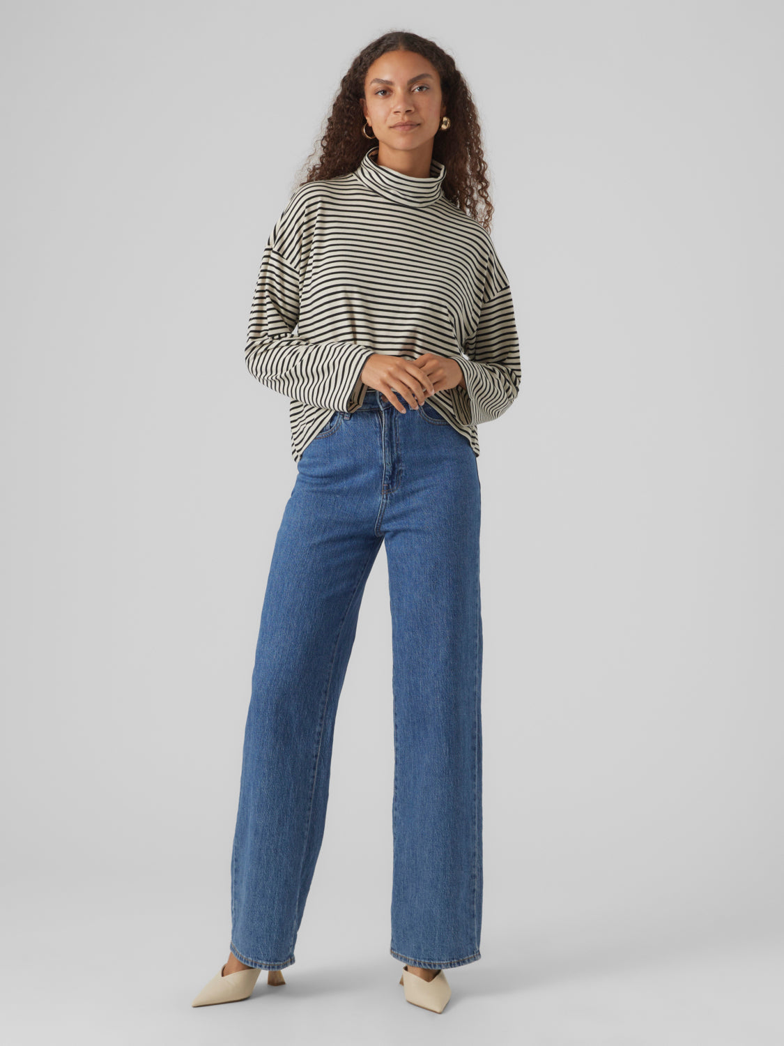 Vmfiona Ls Roll Neck Short Top Tops