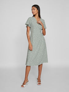 VILOVIE S/S WRAP MIDI DRESS - NOOS