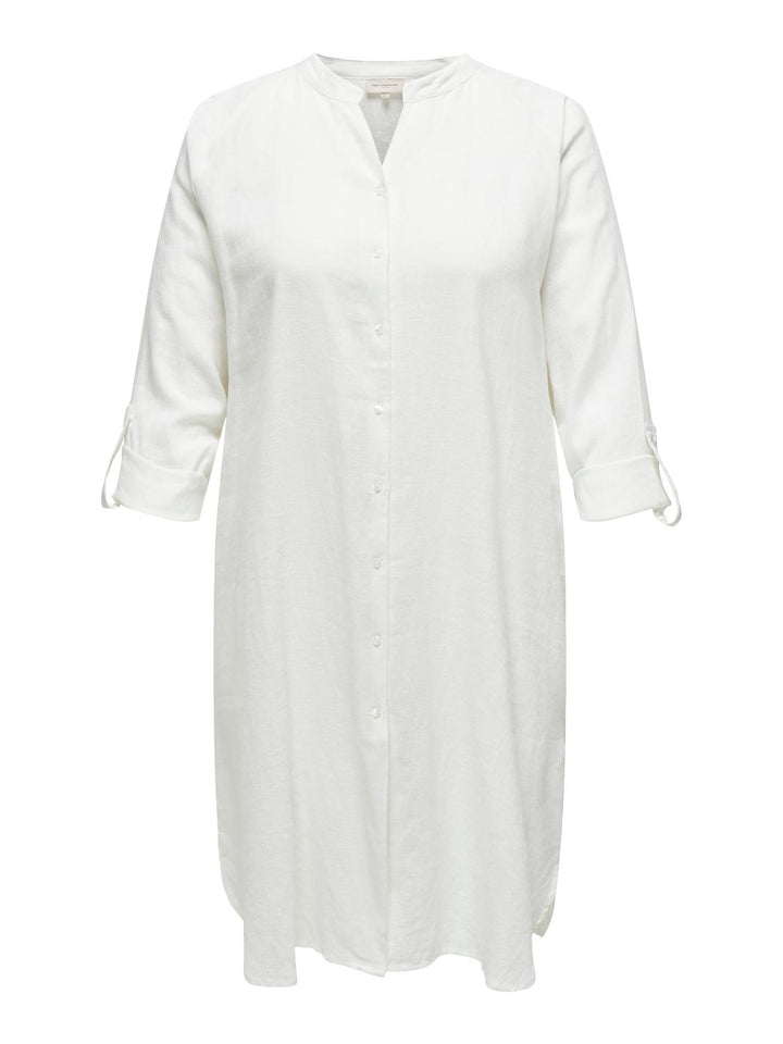 CARTOKYO L/S LINEN BLEND DRESS CUR