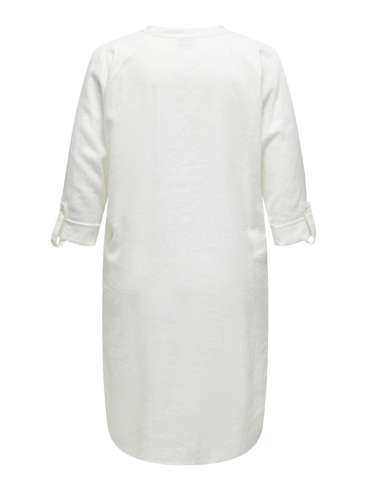 CARTOKYO L/S LINEN BLEND DRESS CUR