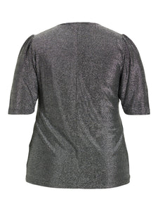 Vispicy V-Neck Puff 2/4 Top/Cur Curve Tops