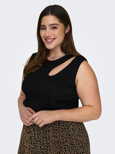 CARFRINO S/L CUT OUT RIB TOP JRS CUR