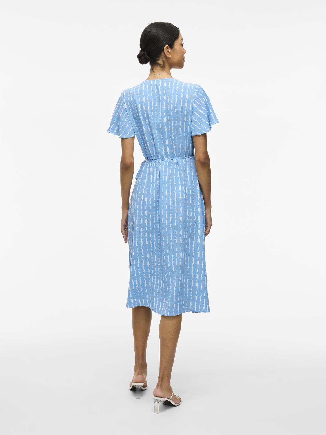 Vila VILOVIE S/S WRAP MIDI-jurk - NOOS, Coronet Blue, 42 Vila VILOVIE S/S WRAP MIDI-jurk - NOOS, Coronet Blue, 42