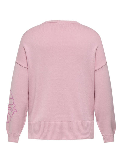 CARPETRA LS FLOWER EMB O-NECK CUR