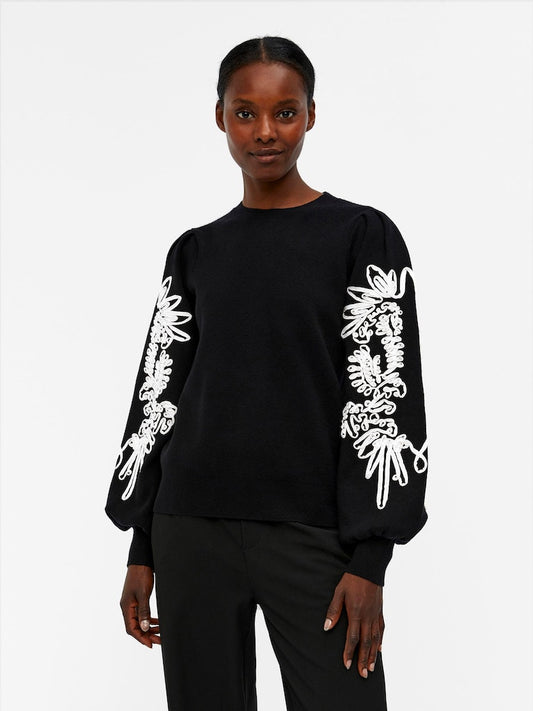 OBJJOANA L/S KNIT PULLOVER REP