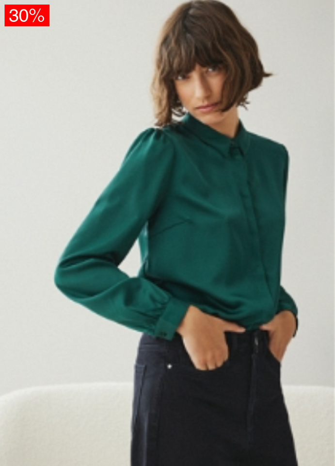 Viellette Satin L/S Shirt - Noos Tops