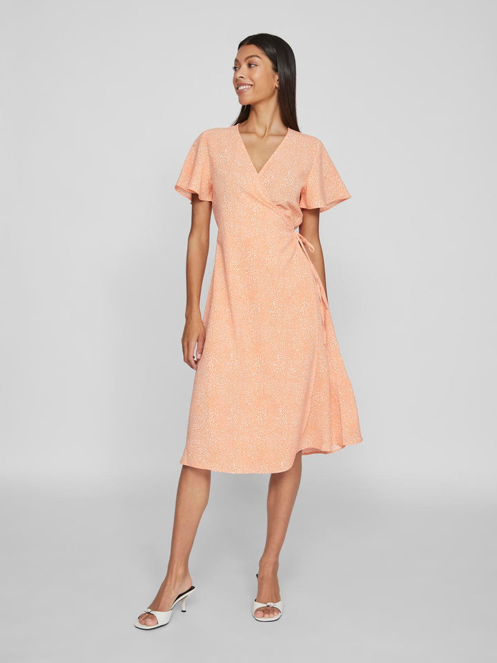 VILOVIE S/S WRAP MIDI DRESS - NOOS