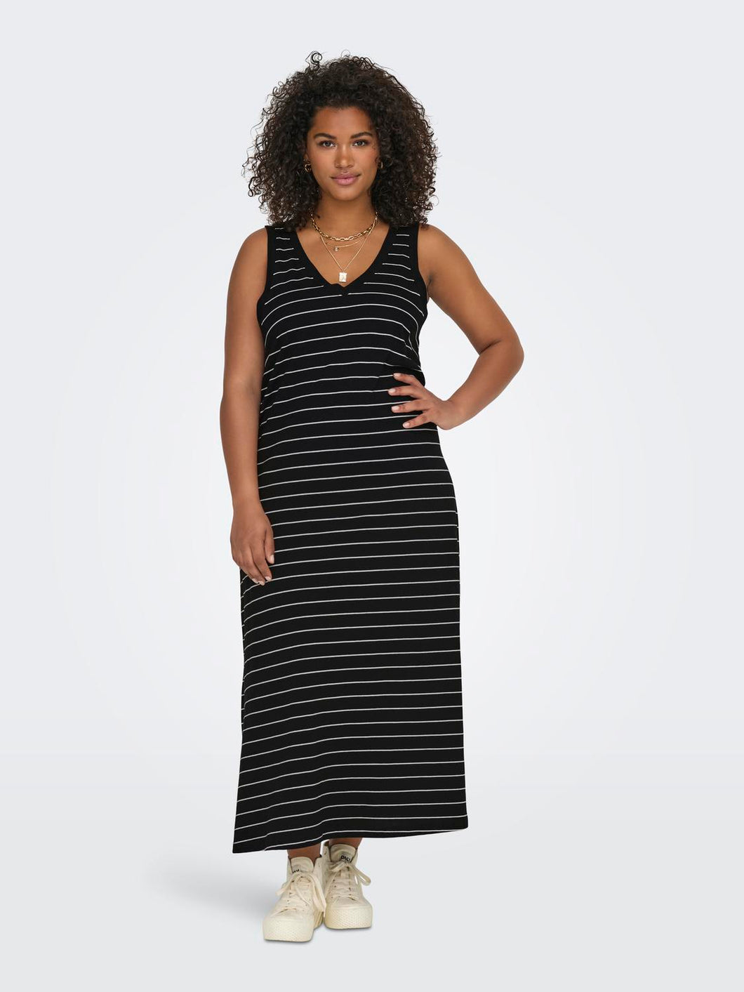 CARMAY LIFE S/L CALF V-NECK DRESS JRS CUR