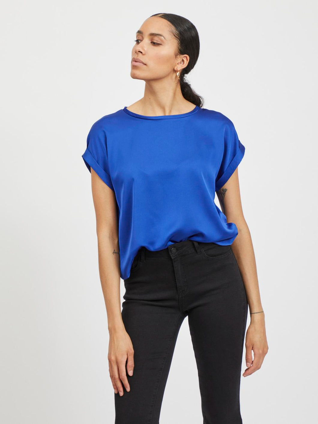 VIELLETTE S/S SATIN TOP - NOOS