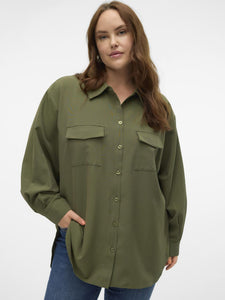 Vmctroian Ls Loose Shirt Cur Curve Blouses