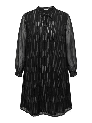 Carouge Ls Blk Dress Wvn Cur Curve Jurken En Jumpsuits