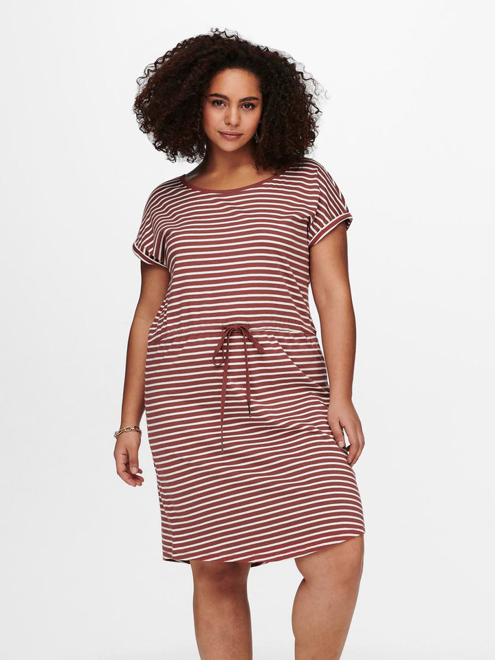 CARAPRIL SS KNEE DRESS STRIPE JRS NOOS CUR