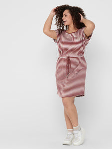 CARAPRIL SS KNEE DRESS STRIPE JRS NOOS CUR