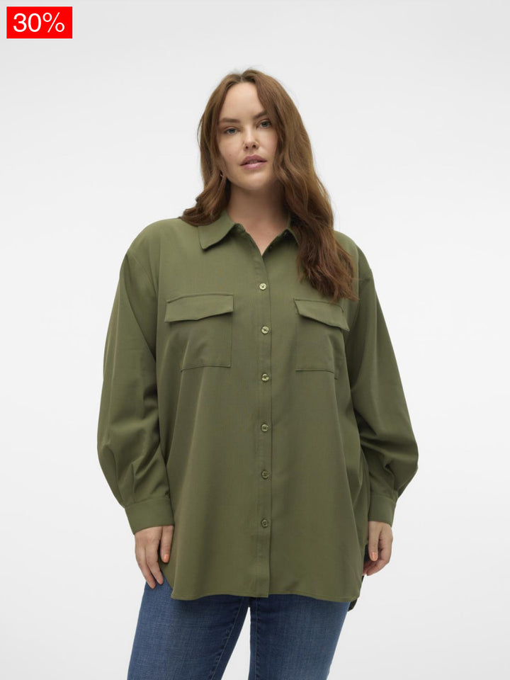 Vmctroian Ls Loose Shirt Cur Curve Blouses