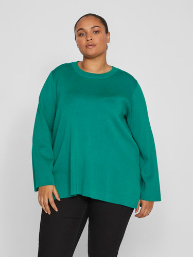 Vielina O-Neck L/S Knit Top/Cur Curve Truien