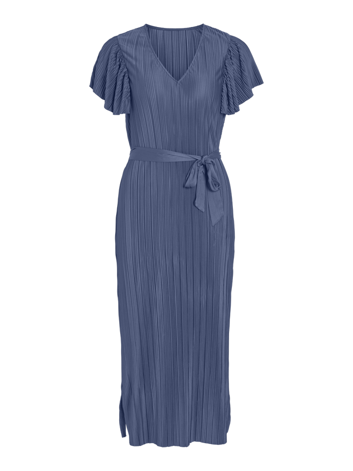 VIKERASA S/S PLISSE MIDI DRESS