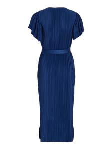 VIKERASA S/S PLISSE MIDI DRESS