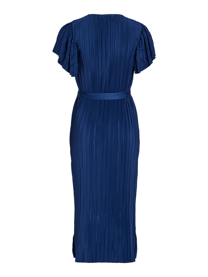 VIKERASA S/S PLISSE MIDI DRESS