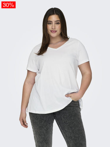 Carbonnie Life S/S V A-Shape Tee Noos Cur Curve Tops