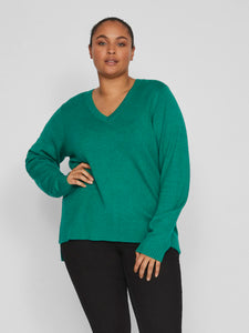 VIRIL V-NECK L/S KNIT TOP/CUR - NOOS