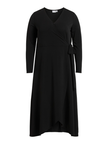 VIBORNEO L/S WRAP MIDI DRESS/CUR