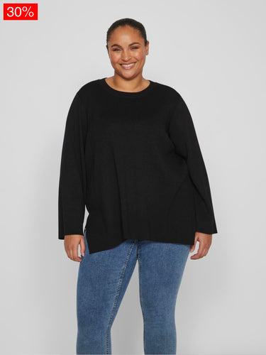 Vielina O-Neck L/S Knit Top/Cur Curve Truien