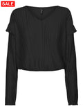Lola Pleated L/S Crop Top Tops
