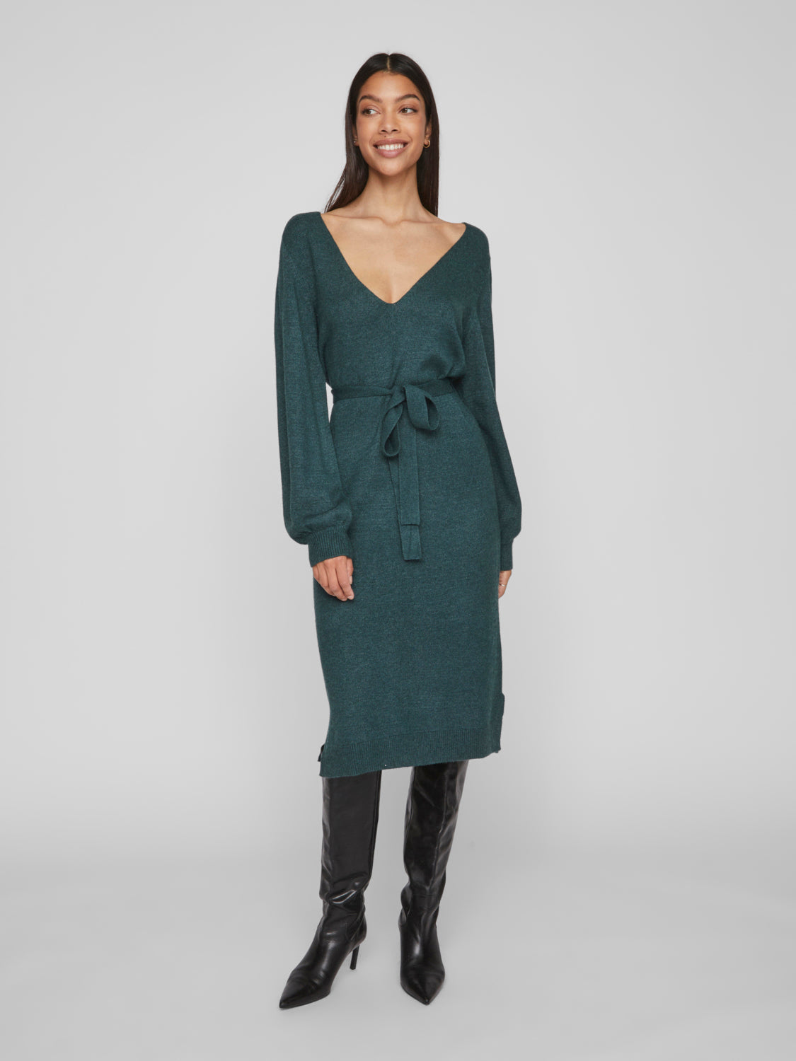 Viril Rev V-Neck Knit Dress - Noos Jurken