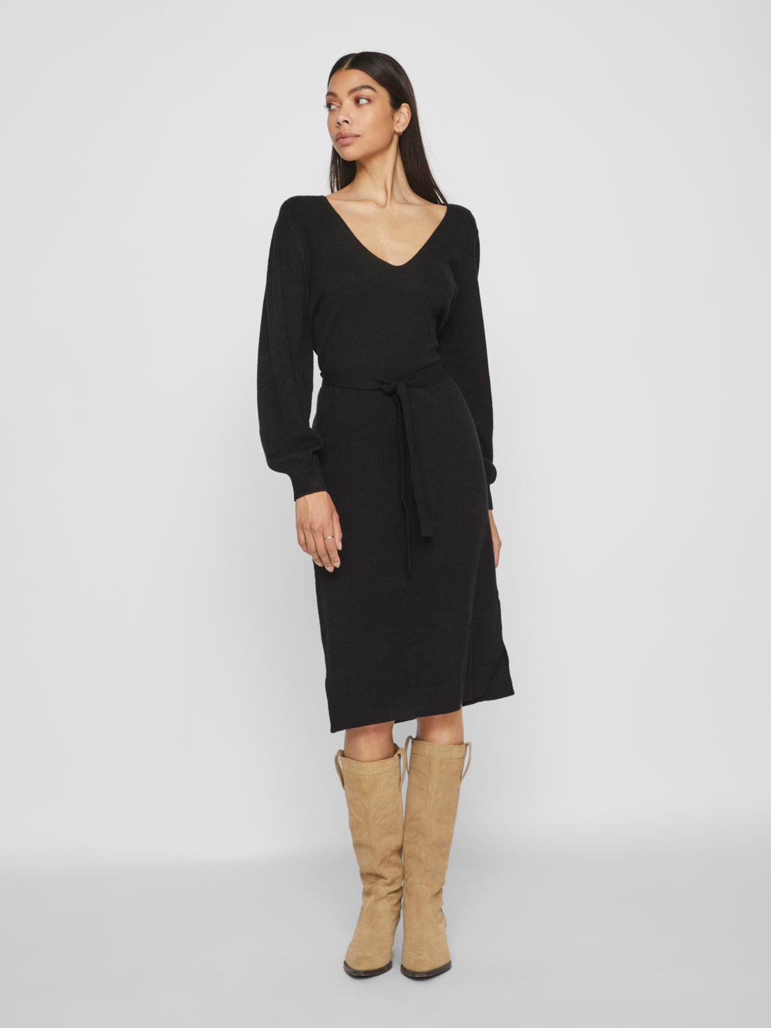 Viril Rev V-Neck Knit Dress - Noos Jurken