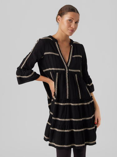 DICTHE 3/4 STRIPE EMB TUNIC