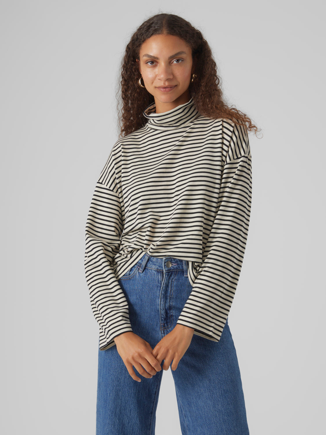 Vmfiona Ls Roll Neck Short Top Tops