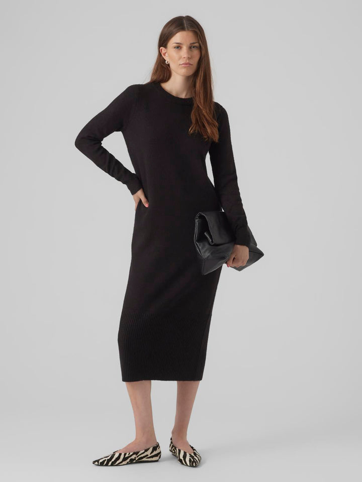 Vmplaza Ls O-Neck Calf Dress Ga Boo Jurken