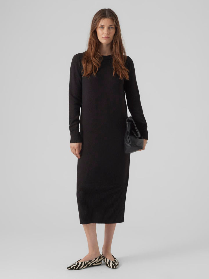 Vmplaza Ls O-Neck Calf Dress Ga Boo Jurken