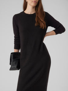 Vmplaza Ls O-Neck Calf Dress Ga Boo Jurken