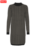 VMGOLDNEEDLEART LS SHORT O-NCK DRESS