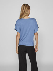 Viellette V-Neck S/S Satin Top - Noos Tops