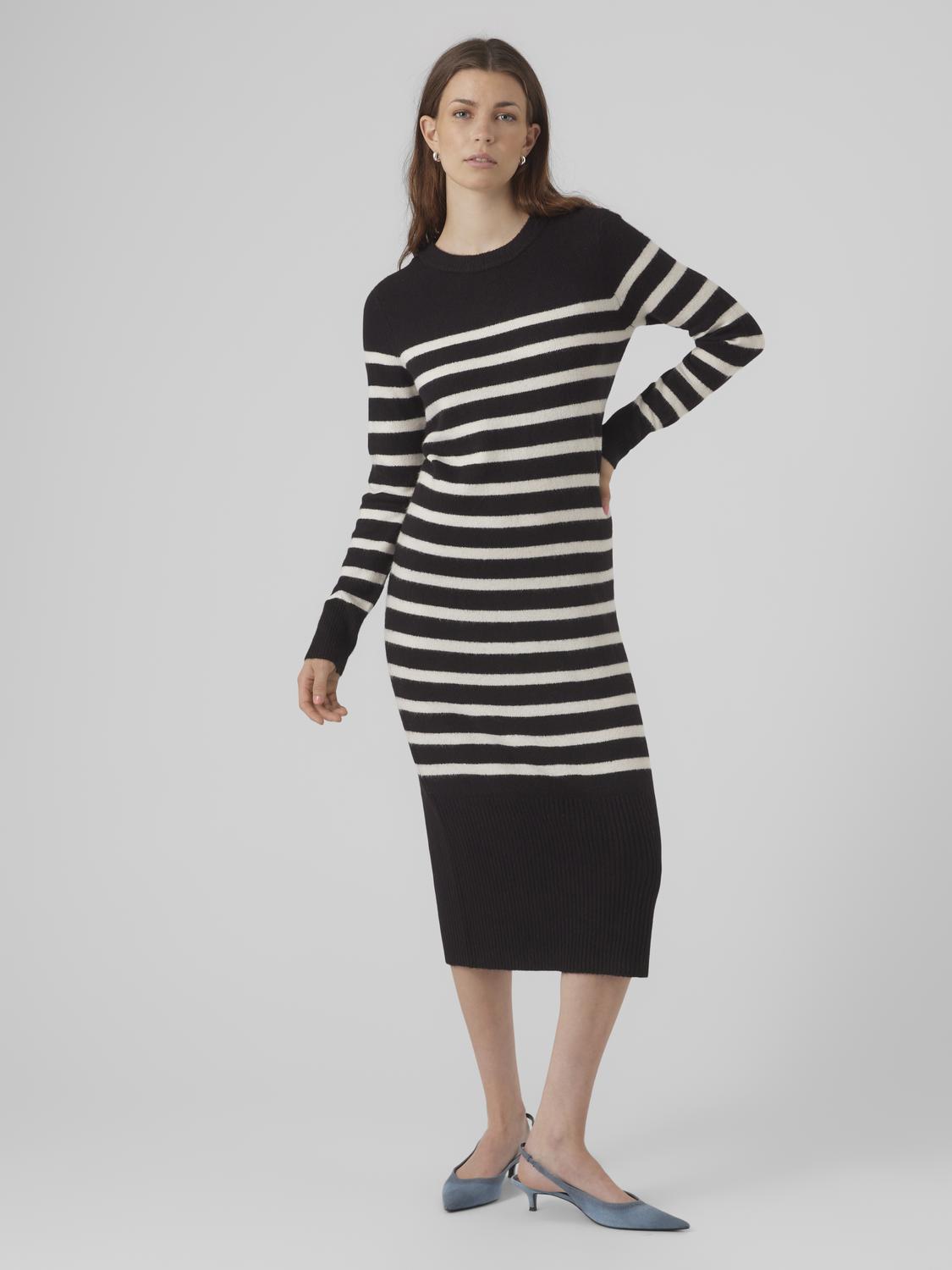 Vmplaza Ls O-Neck Calf Dress Ga Boo Jurken