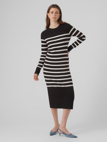Vmplaza Ls O-Neck Calf Dress Ga Boo Jurken