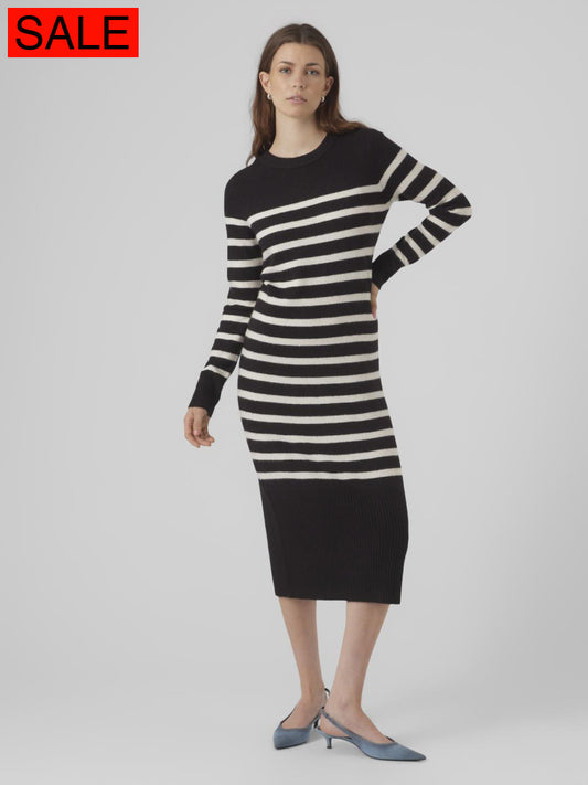 Vmplaza Ls O-Neck Calf Dress Ga Boo Jurken