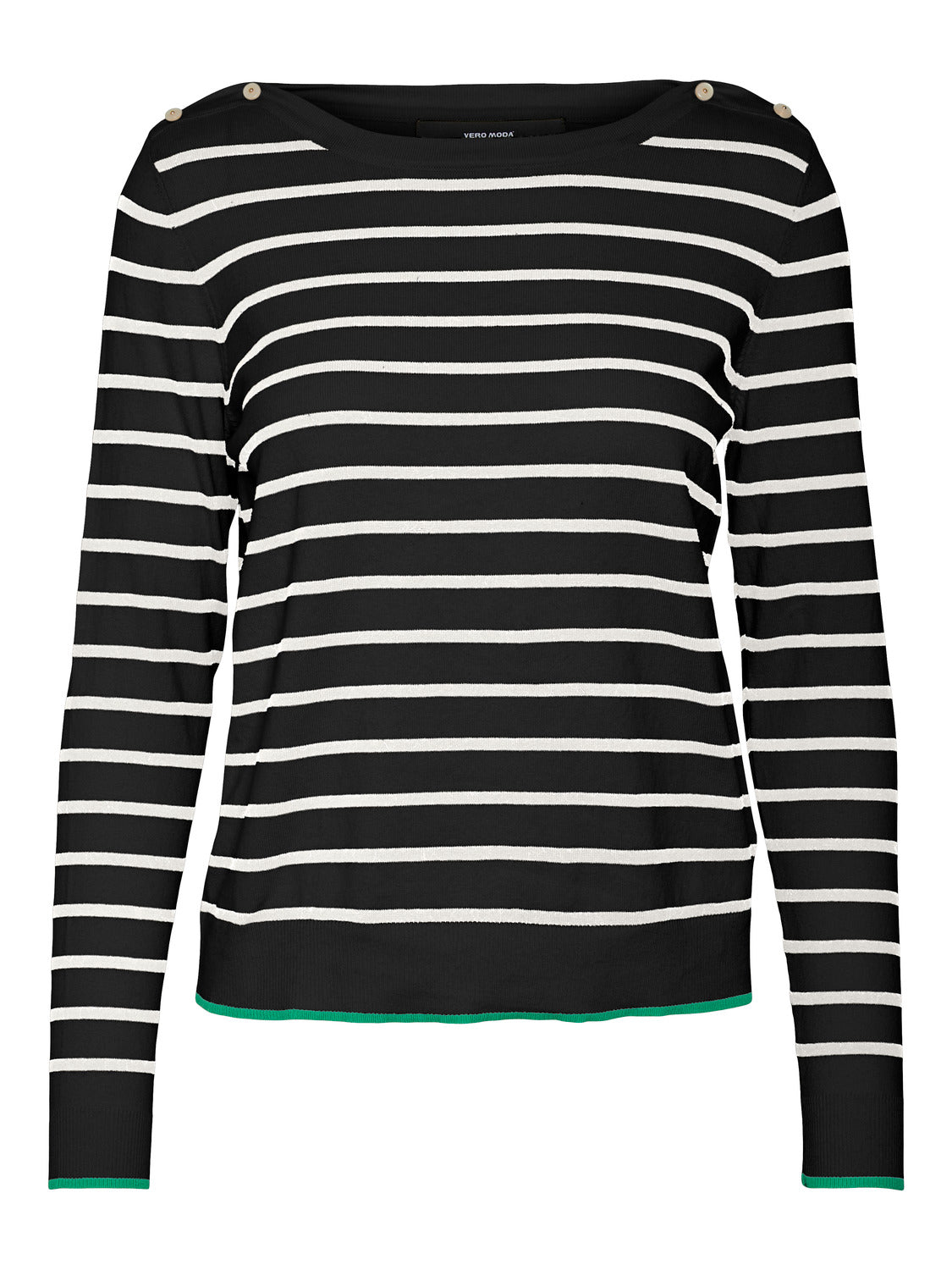 Alma Ls Boatneck Button Pullover Truien