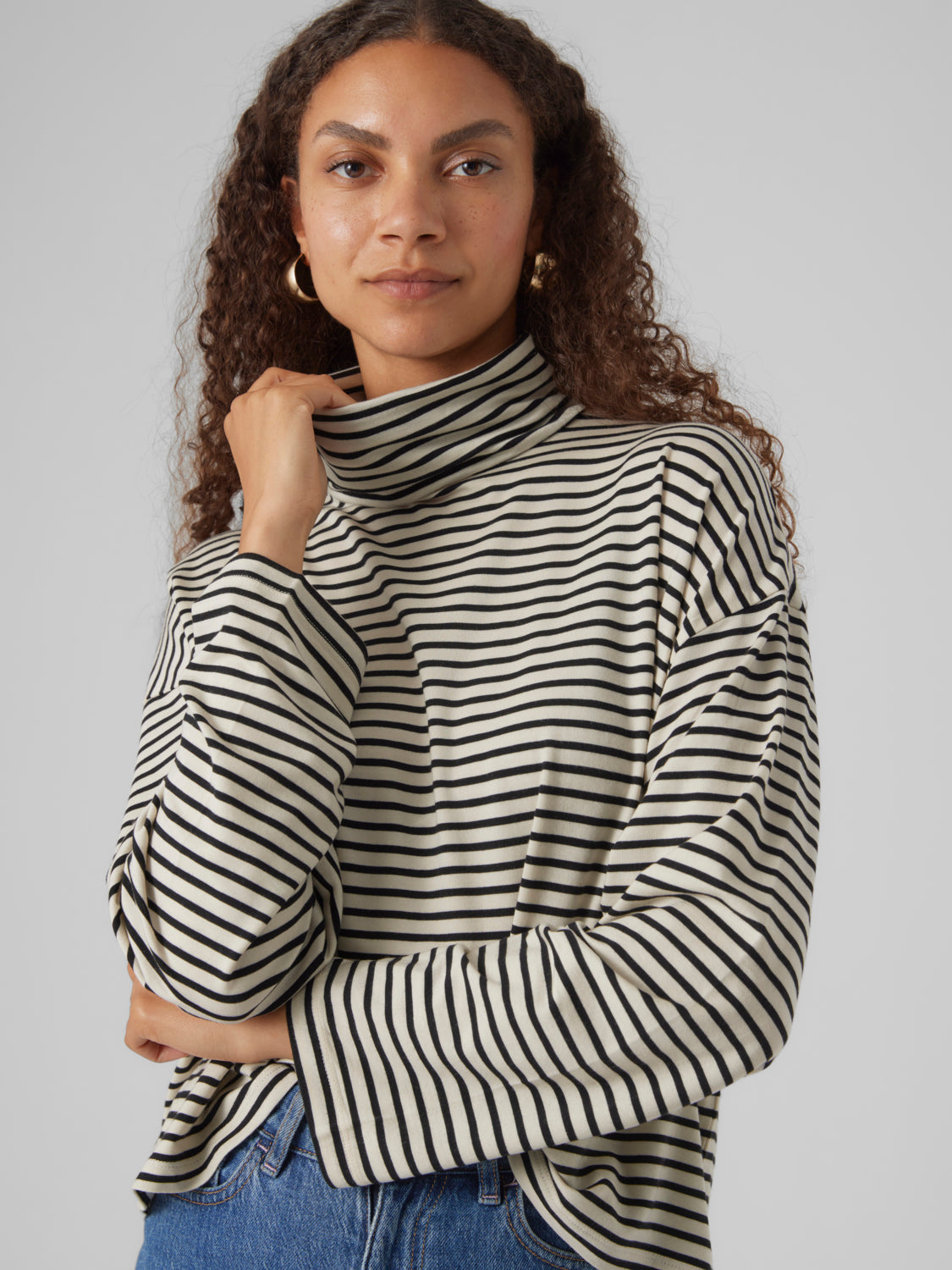 Vmfiona Ls Roll Neck Short Top Tops