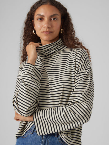 Vmfiona Ls Roll Neck Short Top Tops