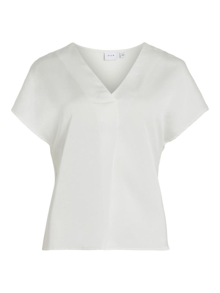 Viellette V-Neck S/S Satin Top - Noos Tops