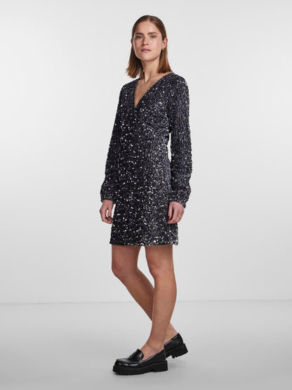 Pckam Ls Wrap Dress Bc Jurken